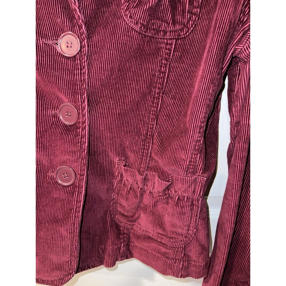 SO REAL SO RIGHT Jacket Womens Sz Large Red Corduroy Button Y2K Academia Vintage - Picture 3 of 8